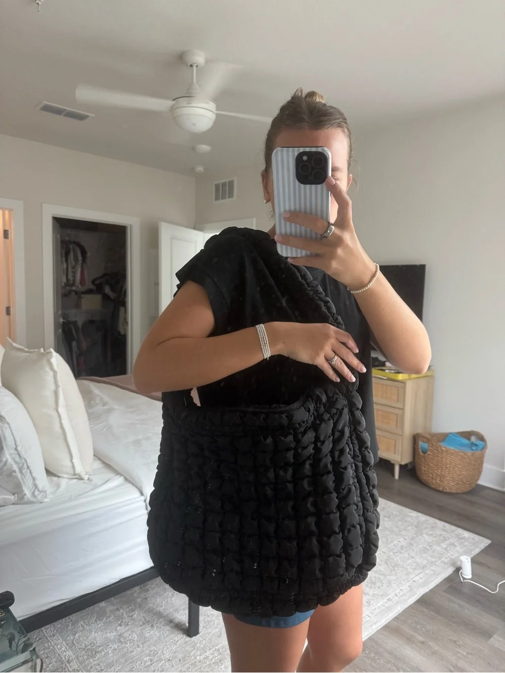 Wild Fable Black Quilted Puff Shoulder Bag - Women